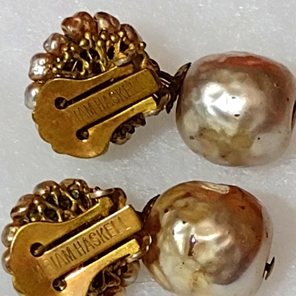 Miriam Haskell Signed Earrings - Picture 2 of 8